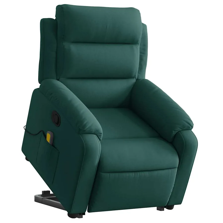 Fauteuil de massage inclinable Vert foncé Velours - 3