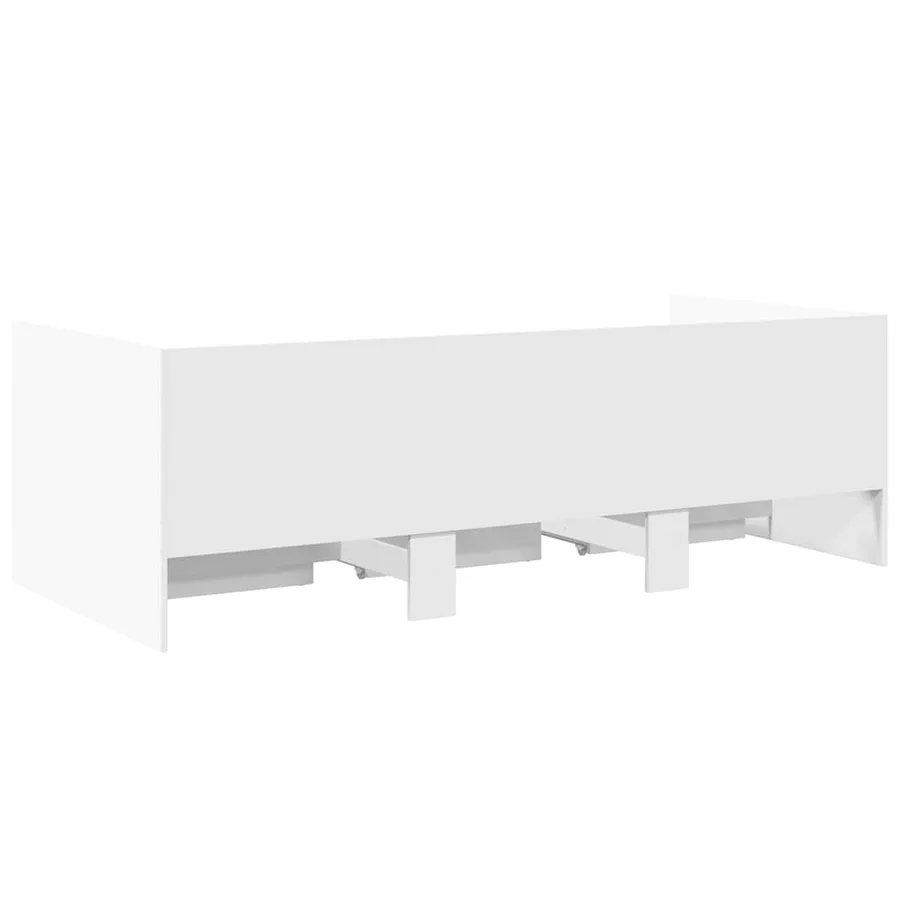 Lit de jour avec tiroirs sans matelas blanc 75x190 cm - 6