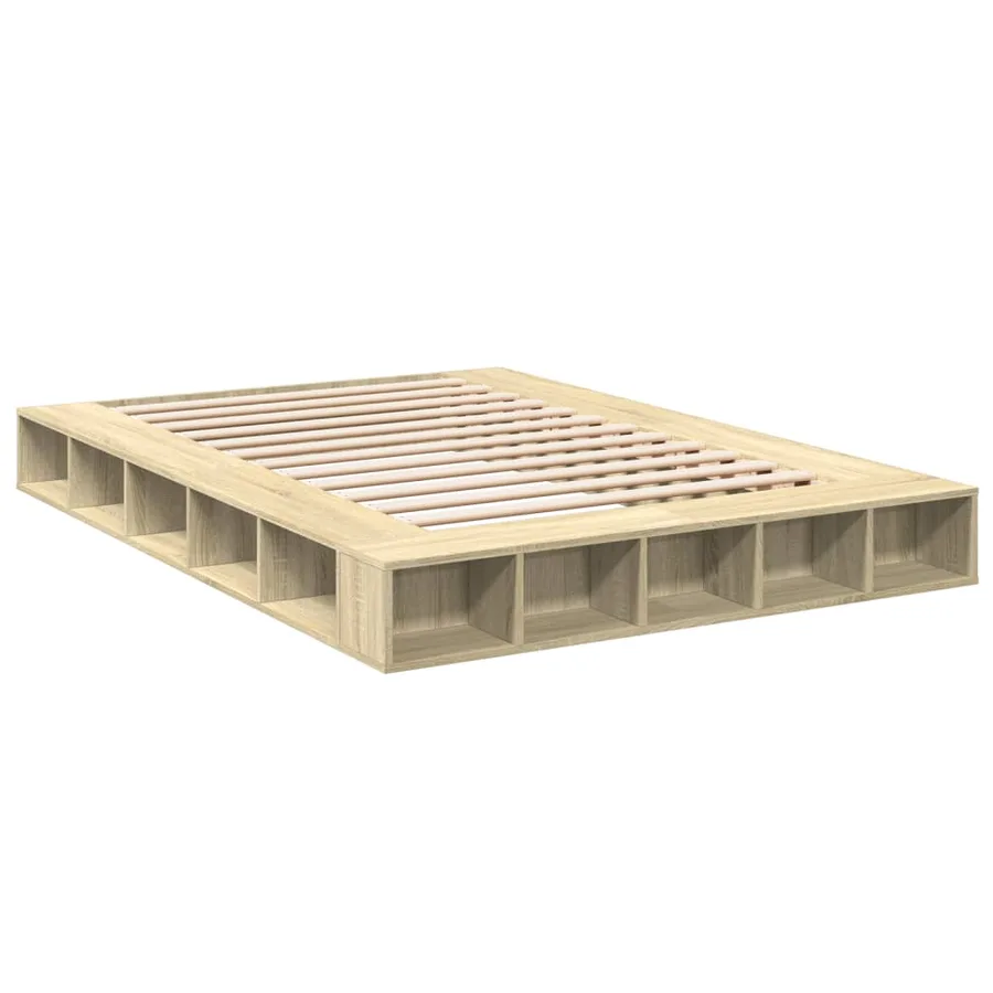 Cadre de lit sans matelas chêne sonoma 150x200 cm - 3