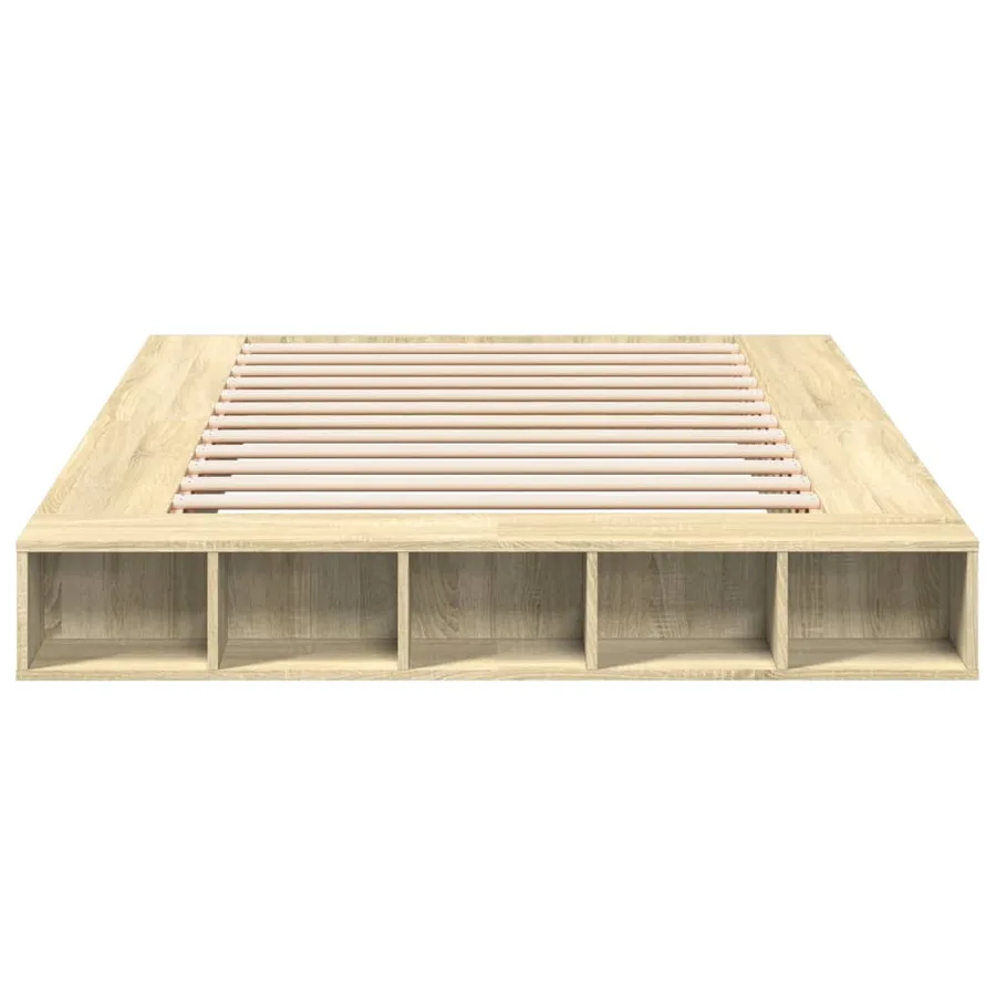 Cadre de lit sans matelas chêne sonoma 150x200 cm - 4