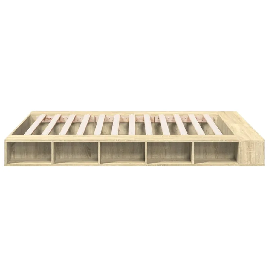 Cadre de lit sans matelas chêne sonoma 150x200 cm - 5