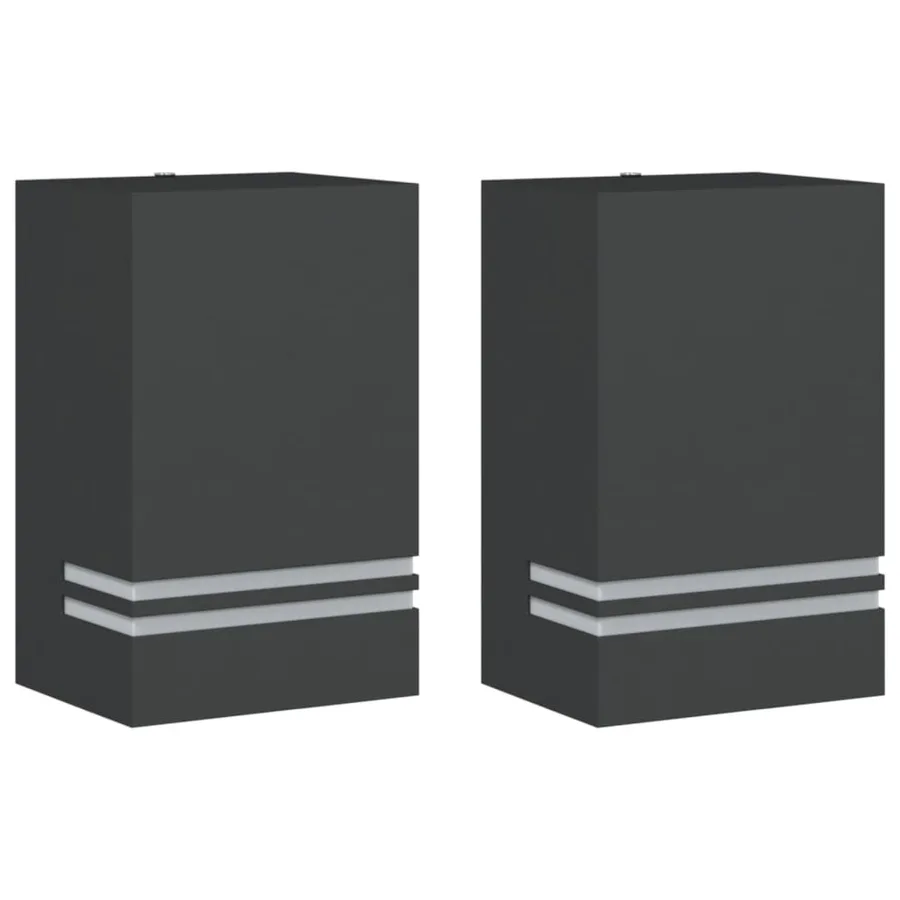 Appliques murales d'extérieur 2 pcs noir acier inoxydable - 2