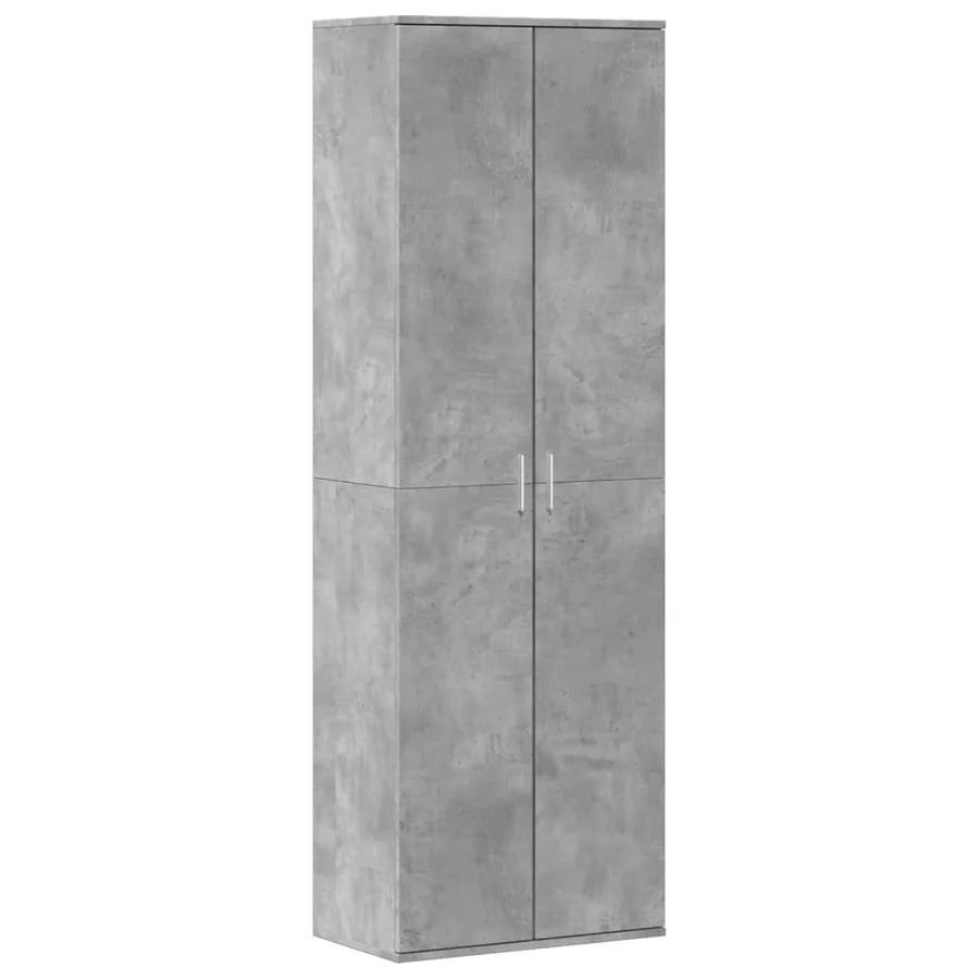 Buffet haut gris béton 60x35x180 cm bois d'ingénierie - 2