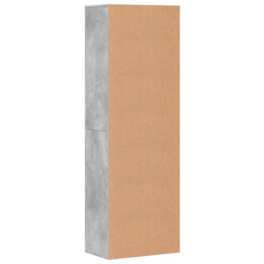 Buffet haut gris béton 60x35x180 cm bois d'ingénierie - 5