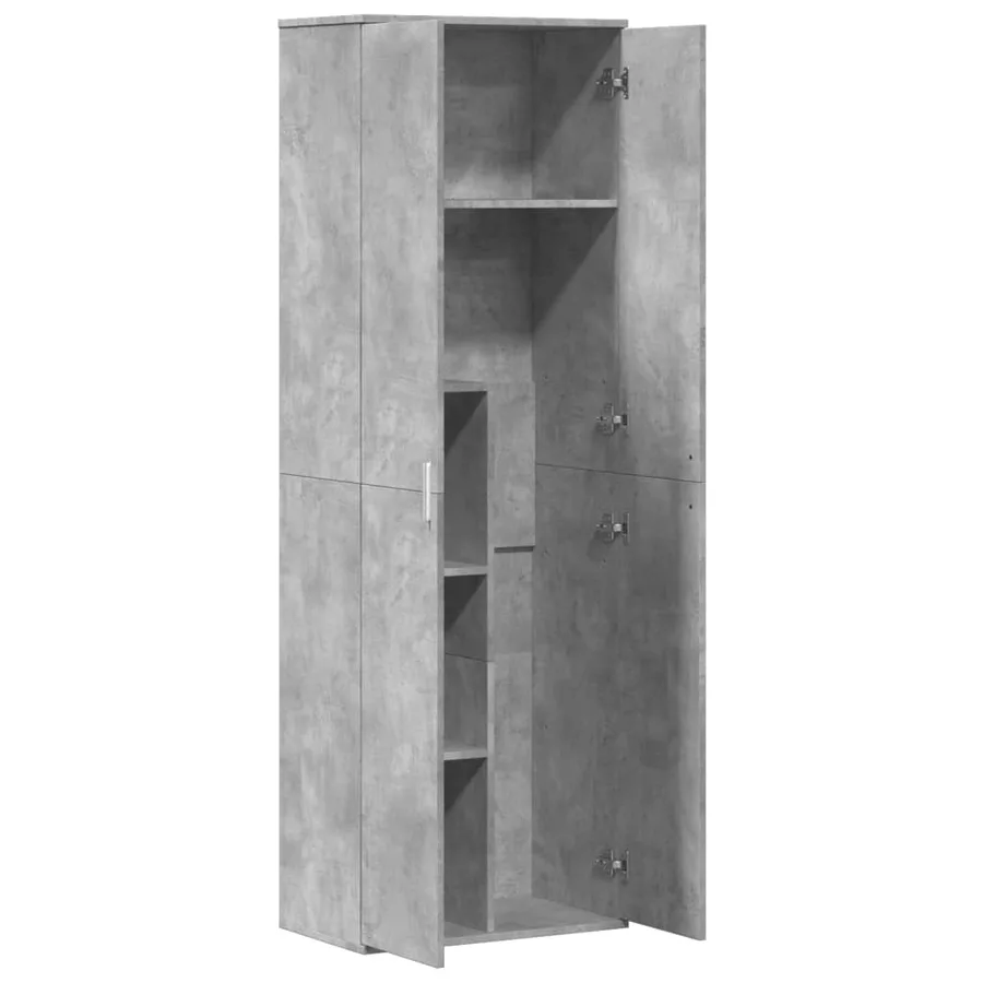 Buffet haut gris béton 60x35x180 cm bois d'ingénierie - 6