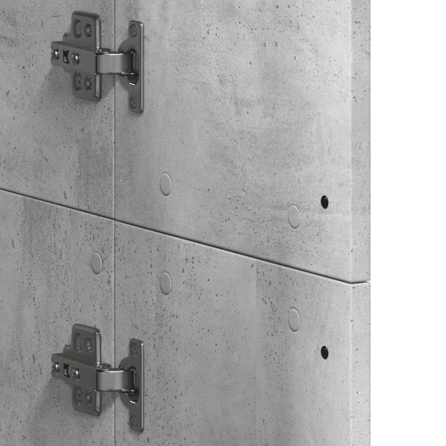 Buffet haut gris béton 60x35x180 cm bois d'ingénierie - 8