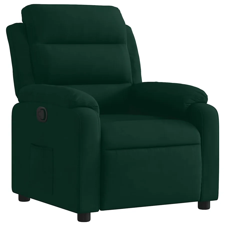 Fauteuil inclinable vert foncé velours - 2