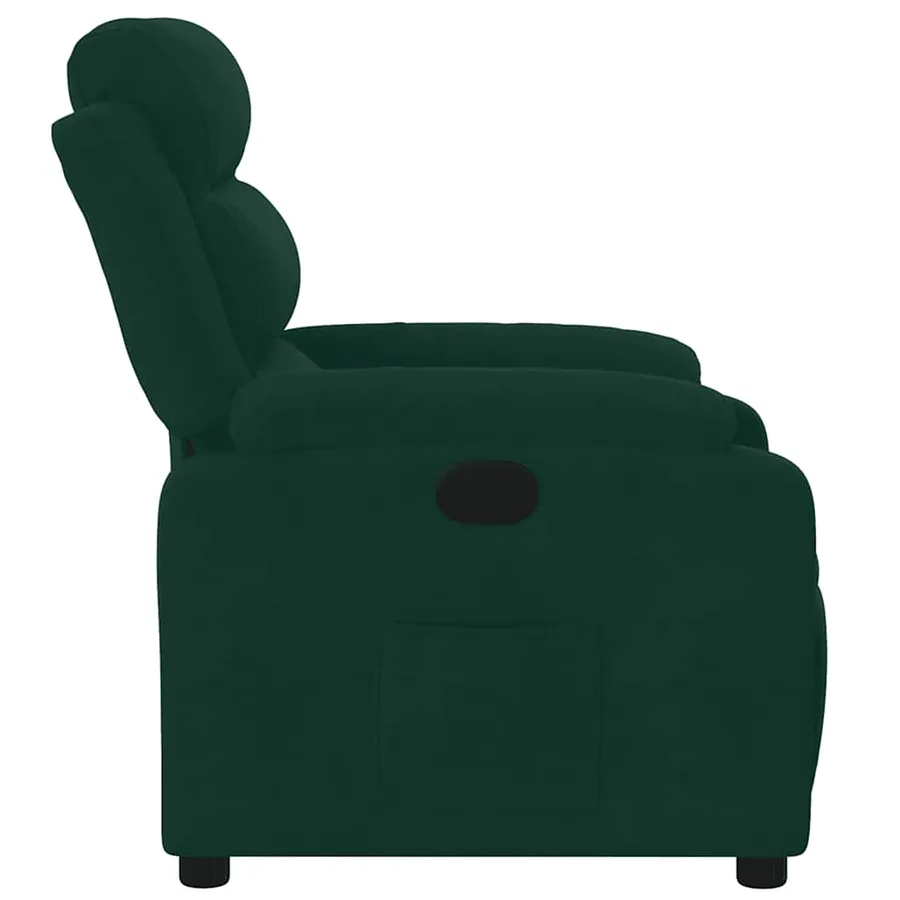 Fauteuil inclinable vert foncé velours - 7