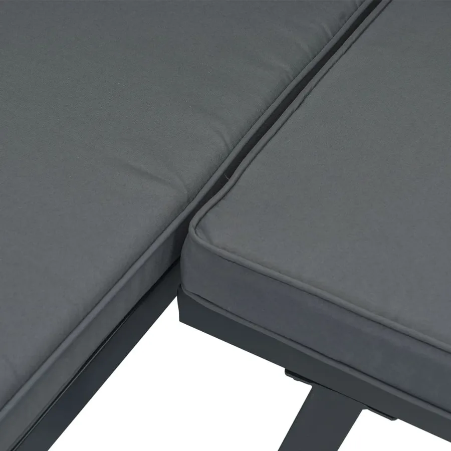 Banc de jardin avec coussins noir aluminium - 6