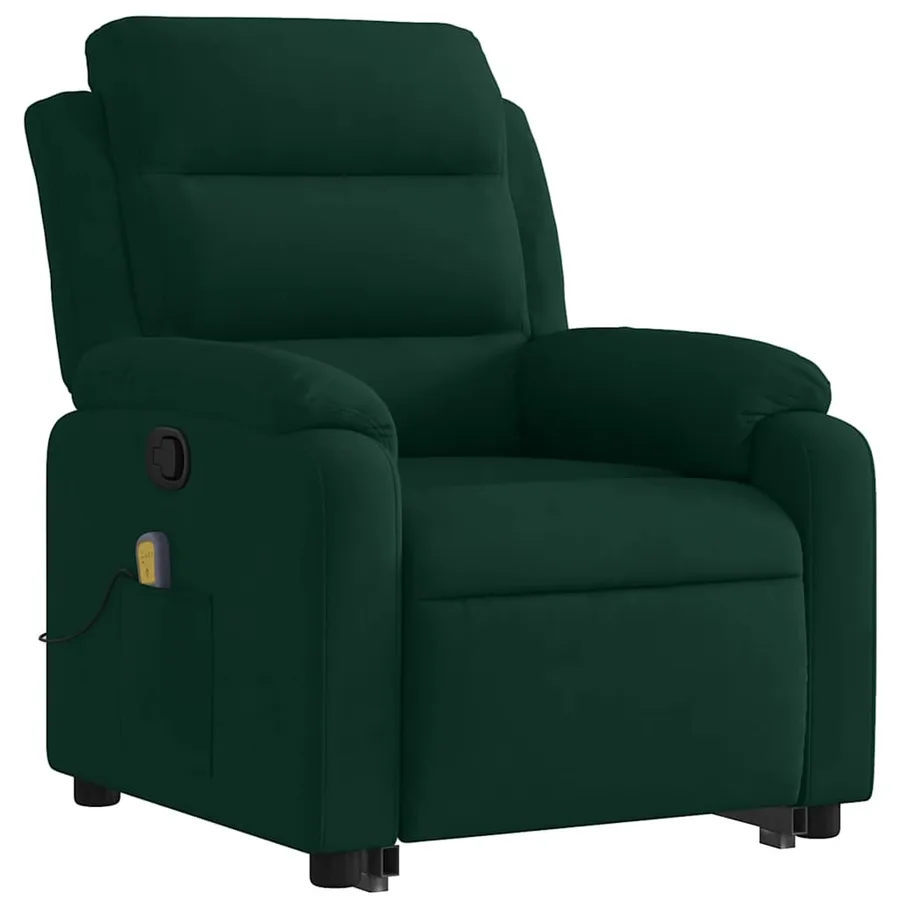Fauteuil inclinable Vert foncé Velours - 4