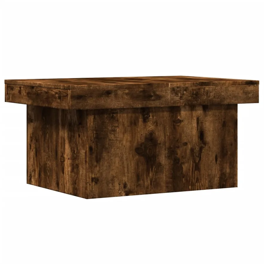 Table basse chêne fumé 100x55x40 cm bois d'ingénierie - 2