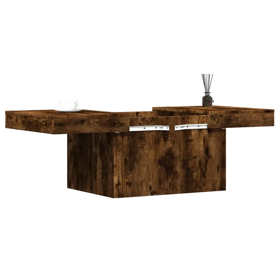Table basse chêne fumé 100x55x40 cm bois d'ingénierie - 4