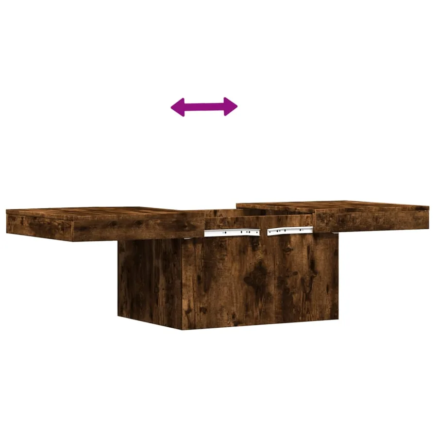 Table basse chêne fumé 100x55x40 cm bois d'ingénierie - 9