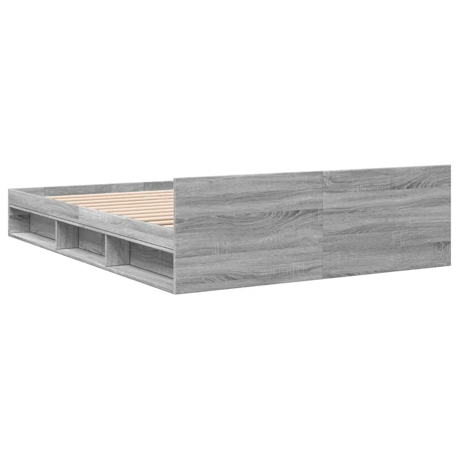 Cadre de lit avec tiroirs sans matelas sonoma gris 135x190 cm - 6