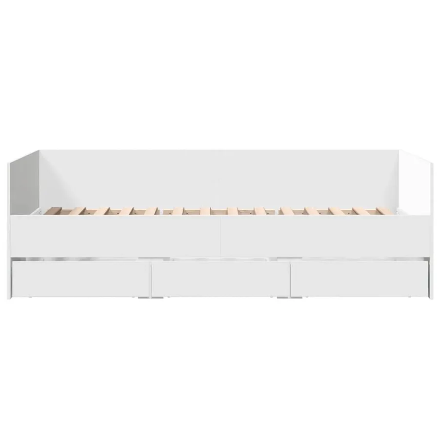 Lit de jour avec tiroirs sans matelas blanc 100x200 cm - 4