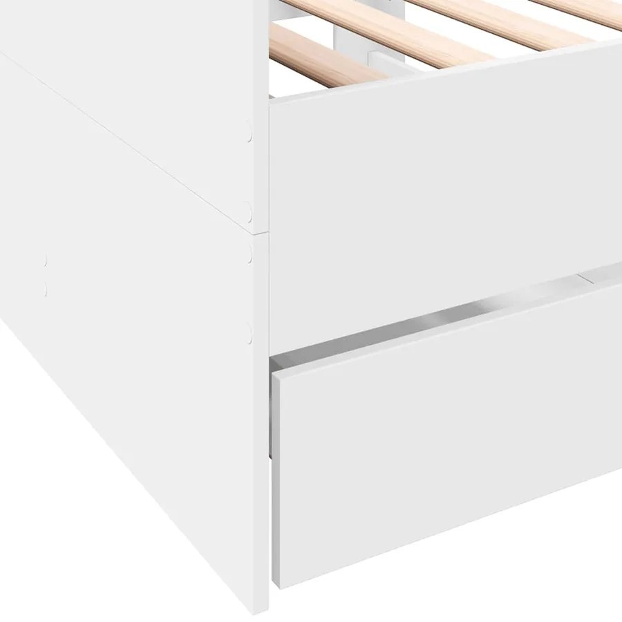 Lit de jour avec tiroirs sans matelas blanc 100x200 cm - 7