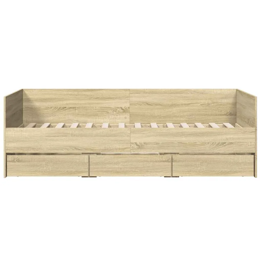 Lit de jour avec tiroirs sans matelas chêne sonoma 100x200 cm - 4