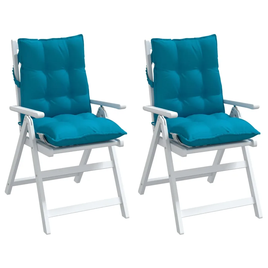 Coussins de chaise à dossier bas lot de 2 bleu clair - 3