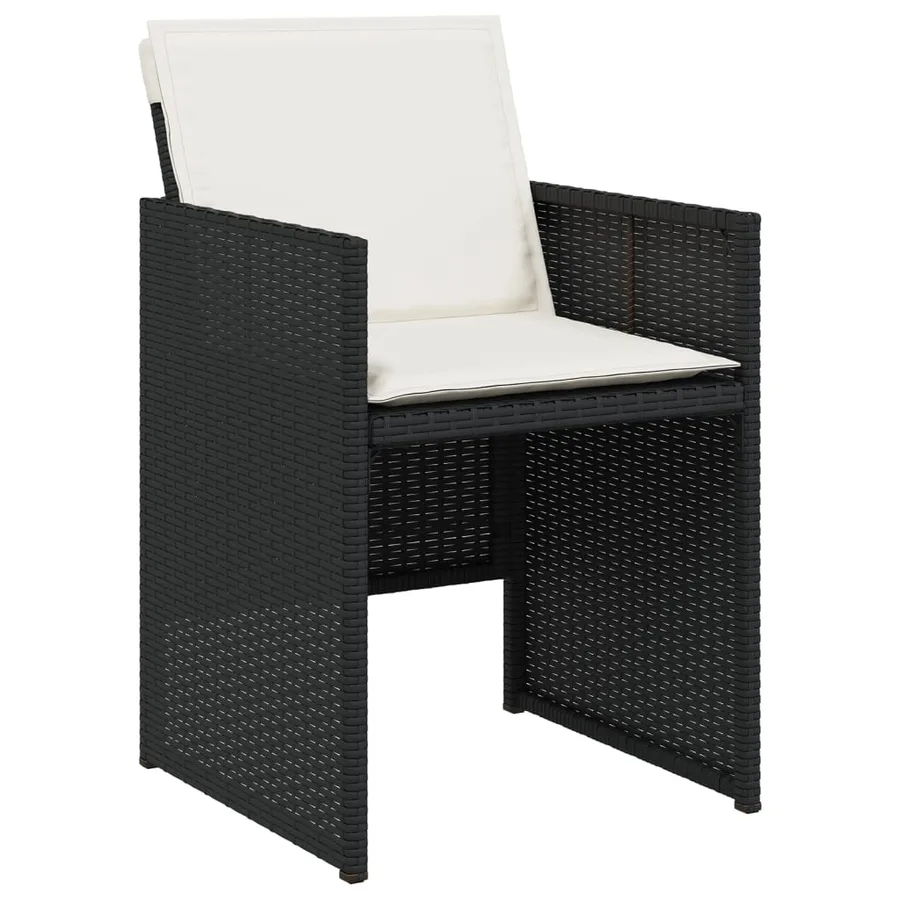 Ensemble à manger de jardin 17 pcs coussins noir résine tressée - 5