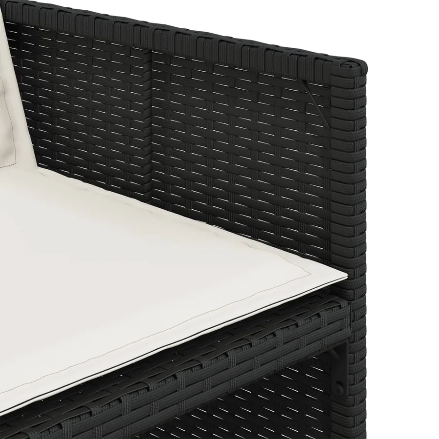 Ensemble à manger de jardin 15 pcs coussins noir résine tressée - 9