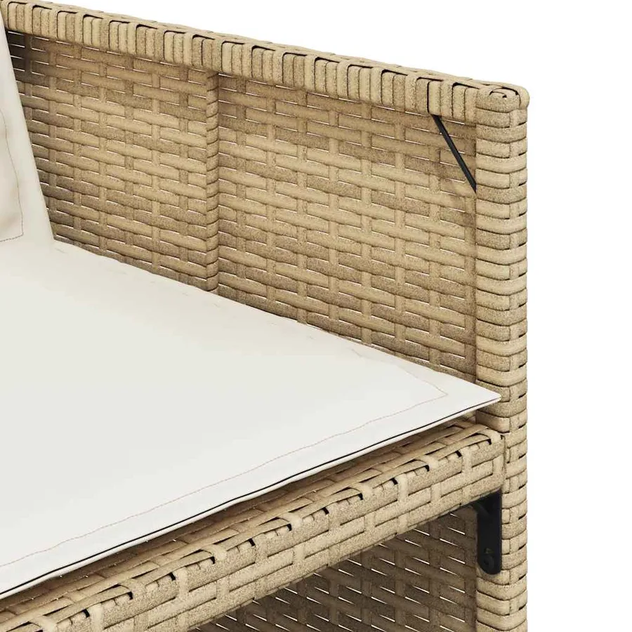 Ensemble à manger de jardin et coussins 11 pcs beige poly rotin - 7