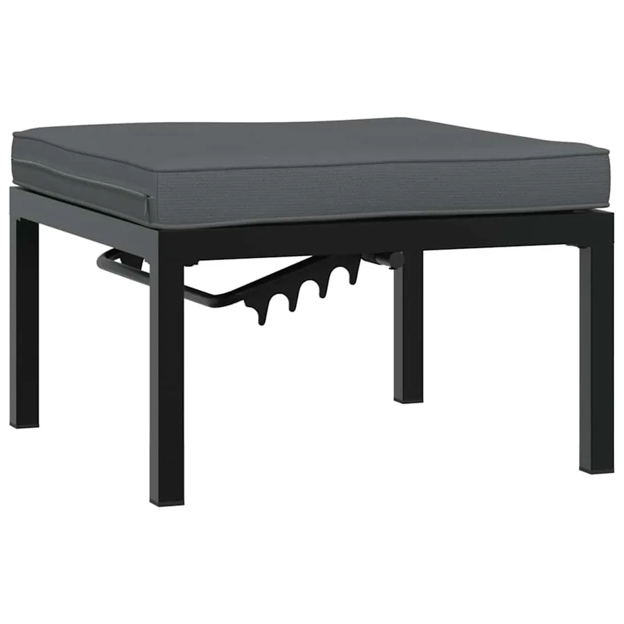 Salon de jardin 4 pcs avec coussins noir aluminium - 4