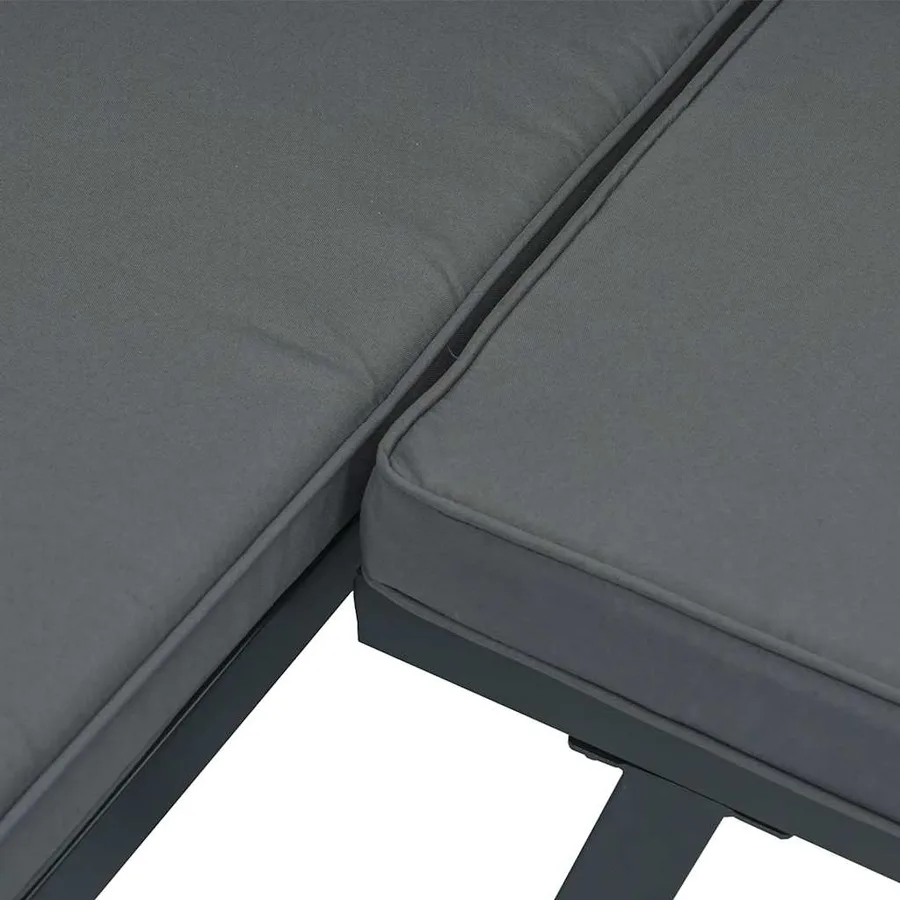 Salon de jardin 4 pcs avec coussins noir aluminium - 8