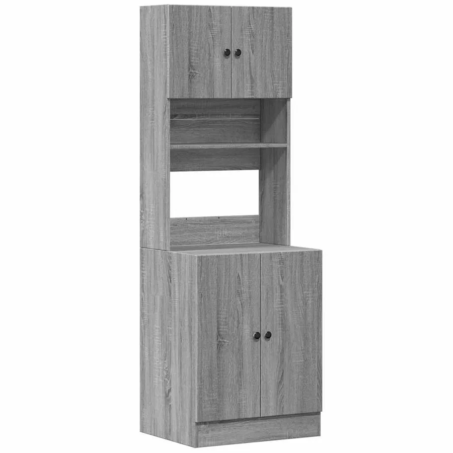 Armoire de cuisine sonoma gris 60x50x180 cm bois d’ingénierie - 2