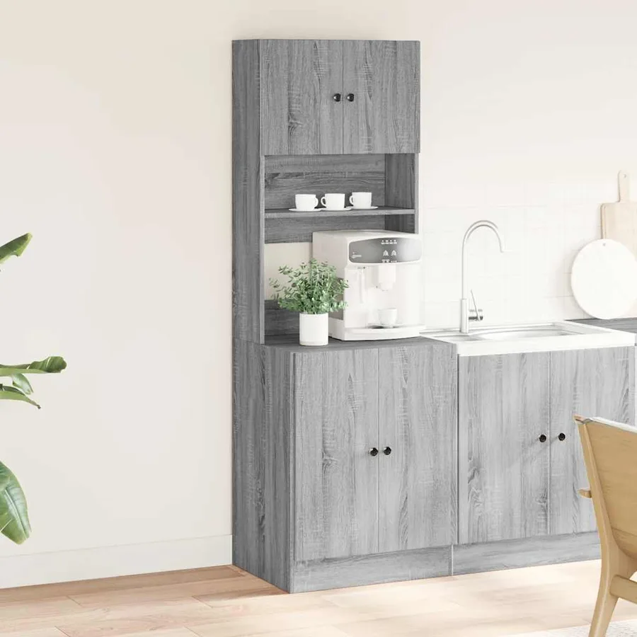 Armoire de cuisine sonoma gris 60x50x180 cm bois d’ingénierie - 3