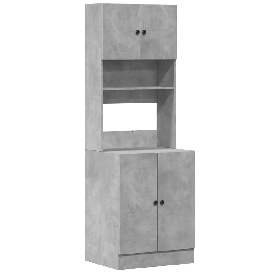 Armoire de cuisine gris béton 60x50x180 cm bois d'ingénierie - 2