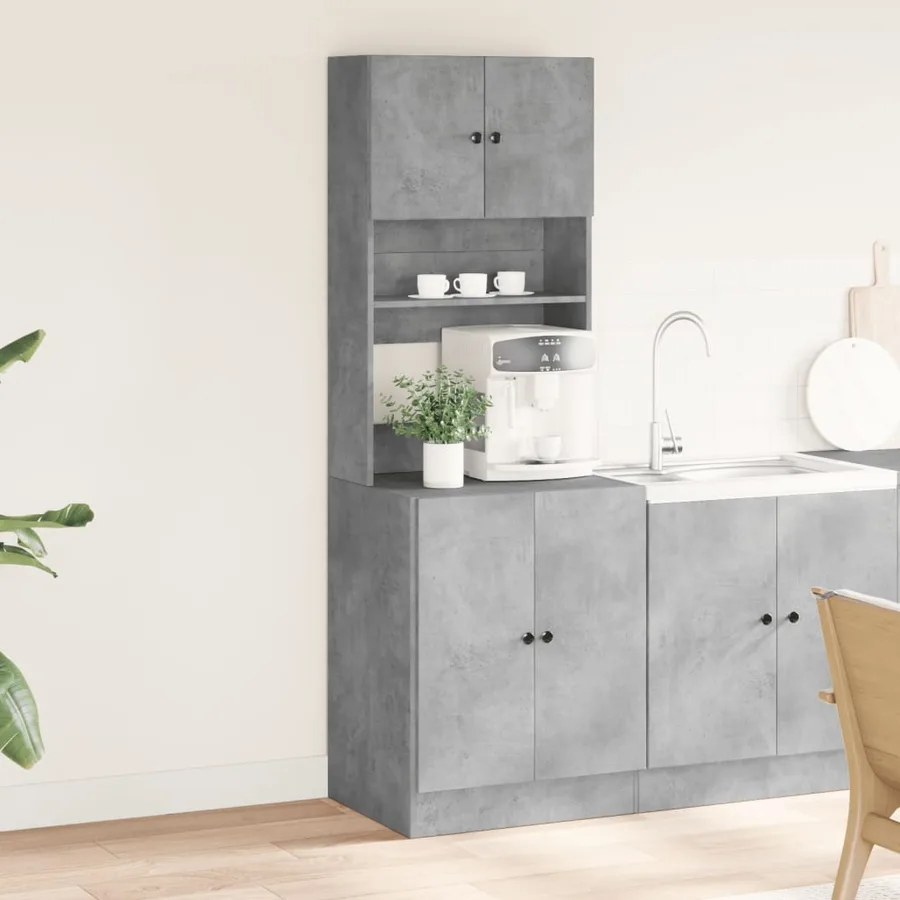 Armoire de cuisine gris béton 60x50x180 cm bois d'ingénierie - 3