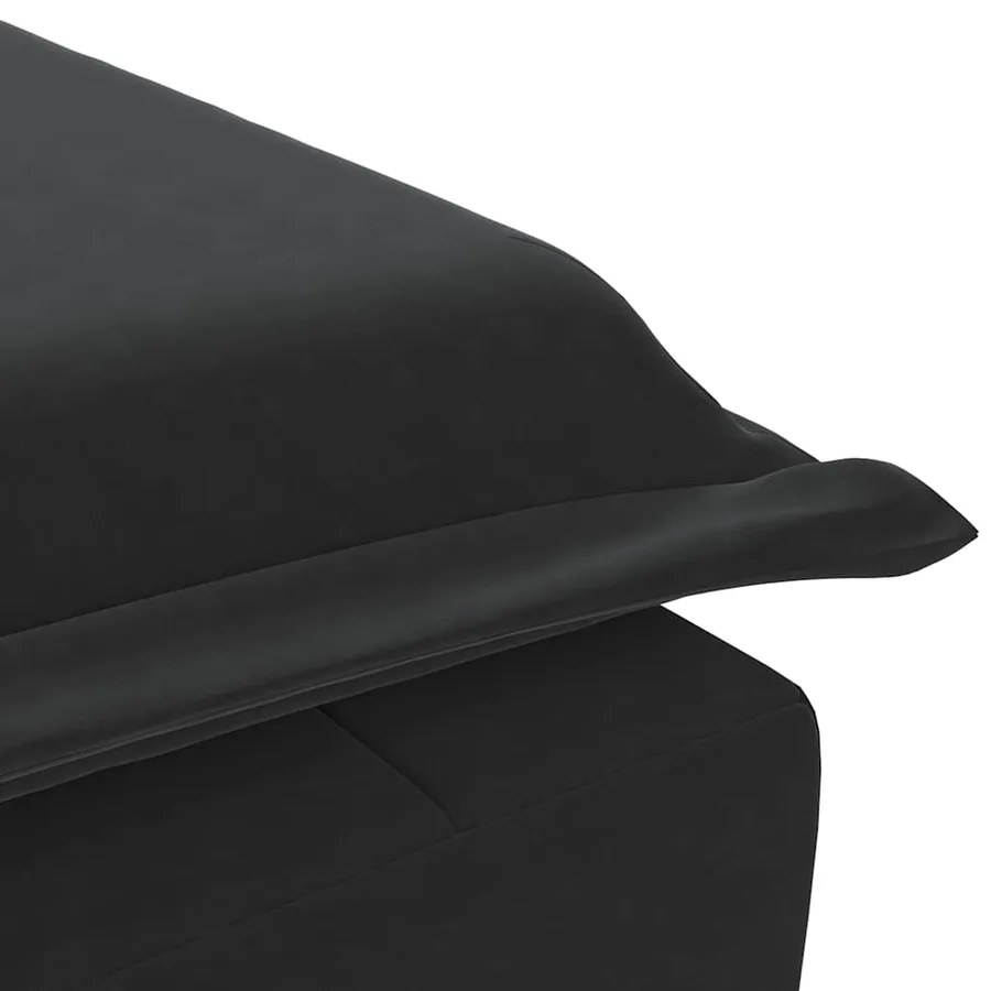 Chaise longue de massage avec traversin noir velours - 8