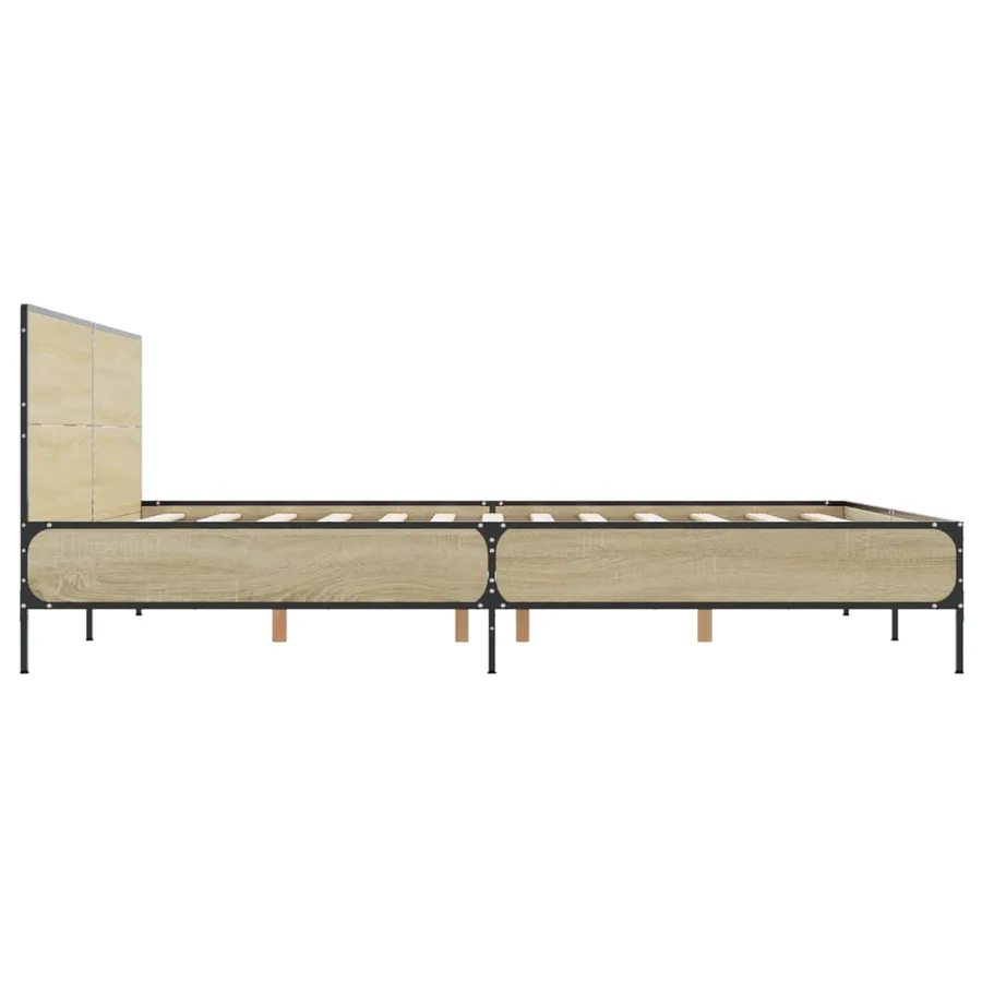 Cadre de lit sans matelas chêne sonoma 140x200 cm - 5