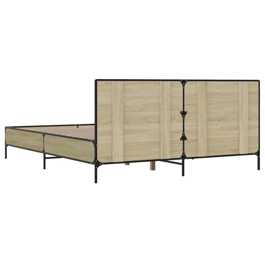 Cadre de lit sans matelas chêne sonoma 140x200 cm - 6