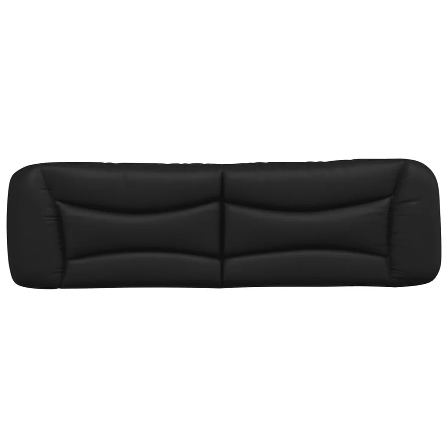 Coussin de tête de lit noir 180 cm en similicuir - 5