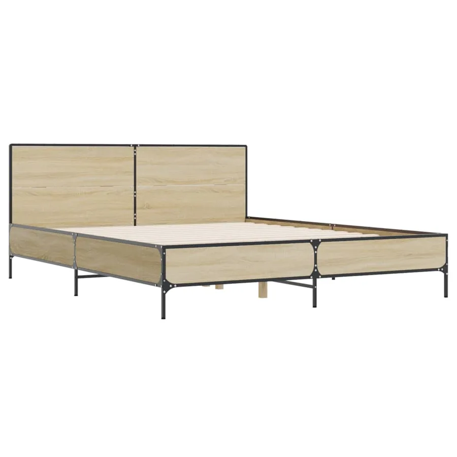 Cadre de lit sans matelas chêne sonoma 120x200 cm - 3