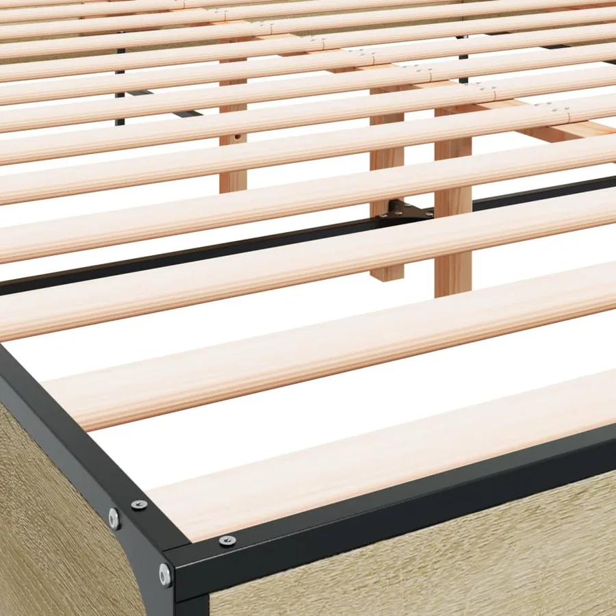 Cadre de lit sans matelas chêne sonoma 120x200 cm - 7