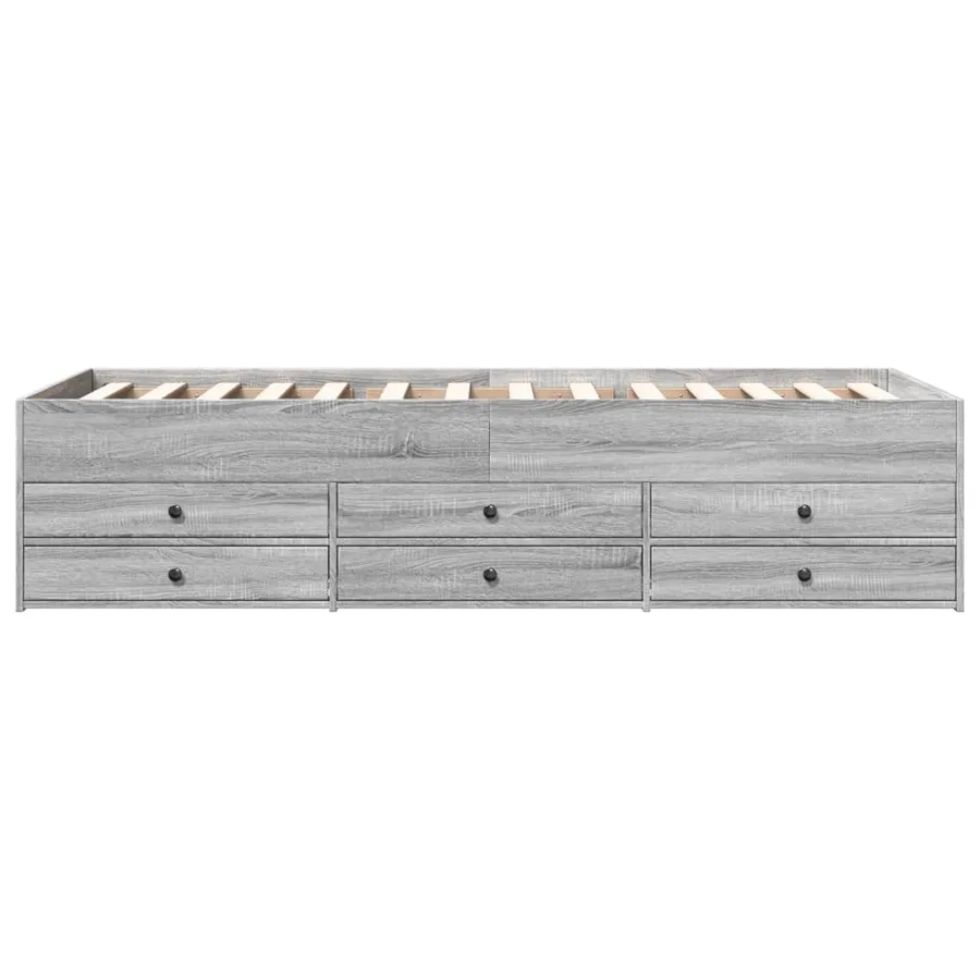 Lit de jour avec tiroirs sans matelas sonoma gris 100x200 cm - 4
