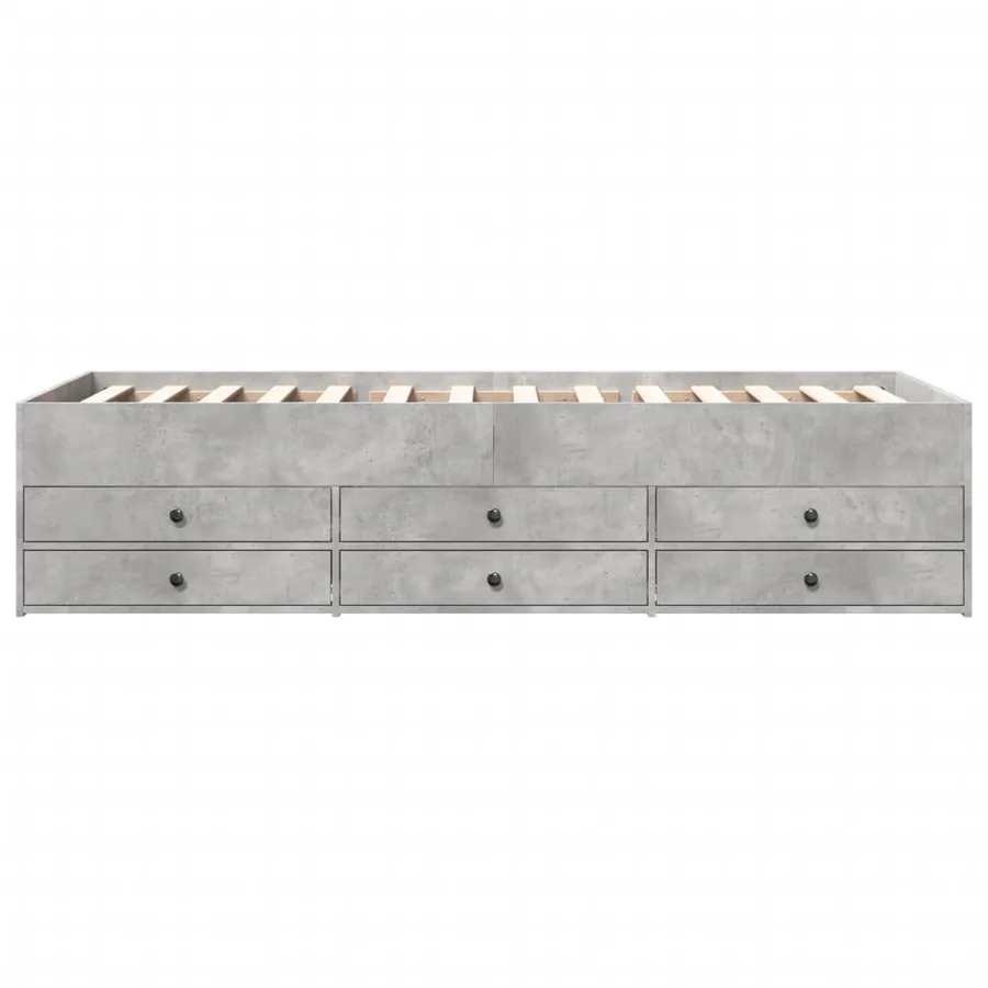 Lit de jour avec tiroirs sans matelas gris béton 100x200 cm - 4