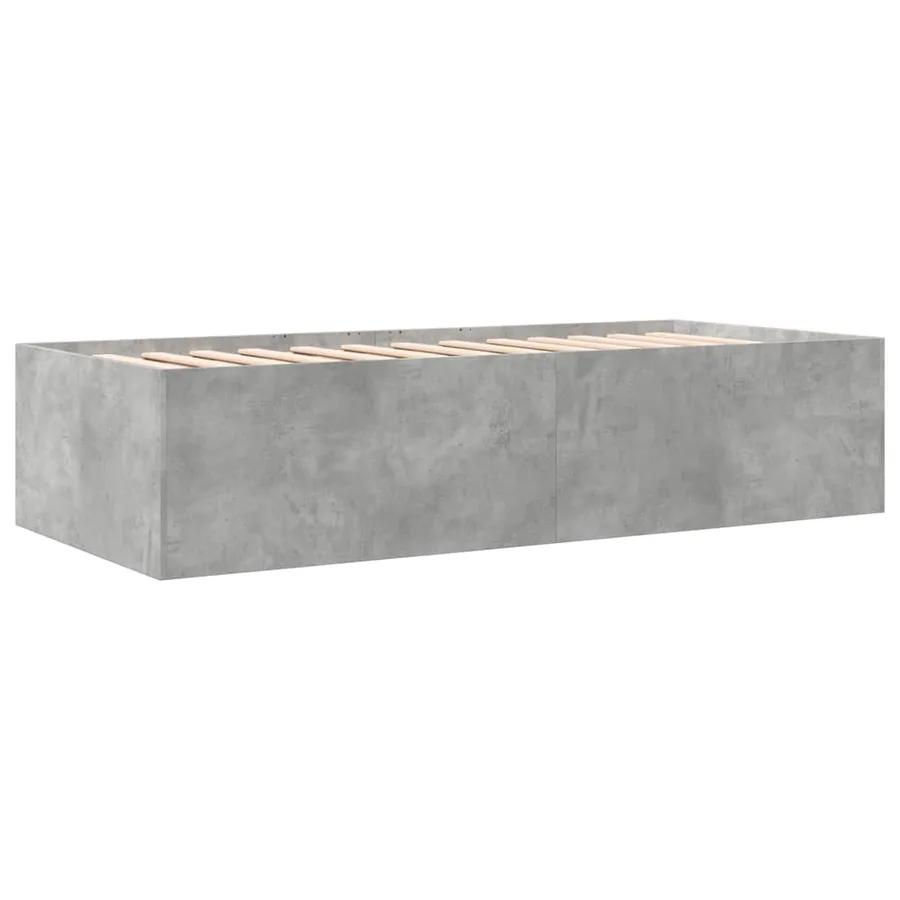 Lit de jour avec tiroirs sans matelas gris béton 100x200 cm - 6