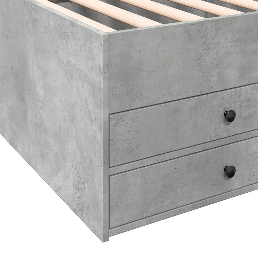 Lit de jour avec tiroirs sans matelas gris béton 100x200 cm - 7