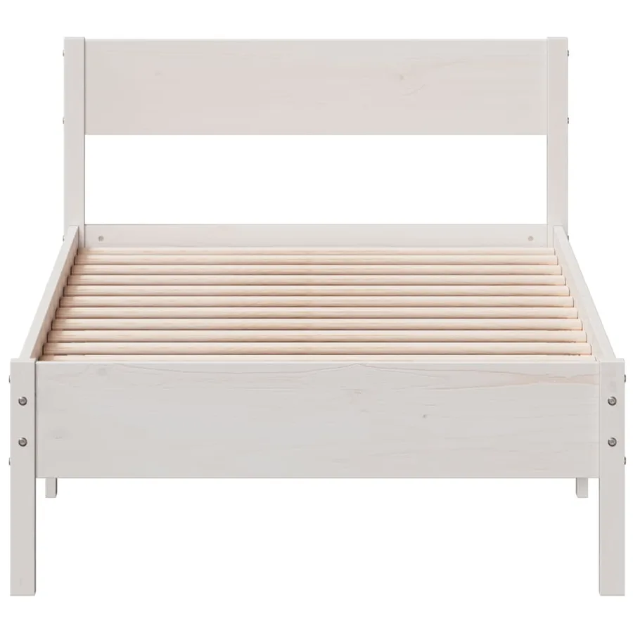 Cadre de lit sans matelas blanc 90x200 cm bois de pin massif - 4