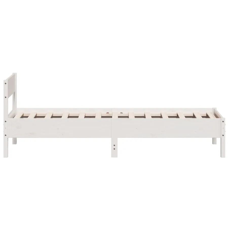 Cadre de lit sans matelas blanc 90x200 cm bois de pin massif - 5