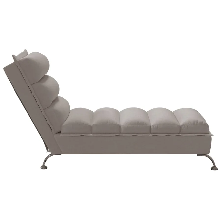 Chaise longue avec coussins taupe tissu - 5