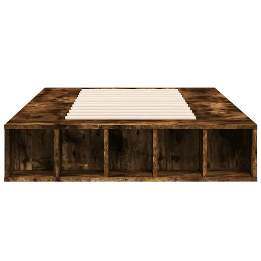 Cadre de lit sans matelas chêne fumé 100x200 cm - 4