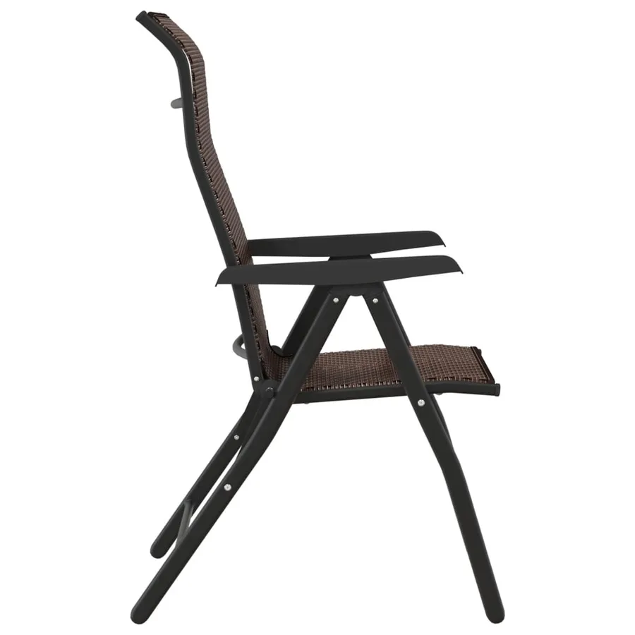 Chaises pliables de jardin lot de 2 marron résine tressée - 6