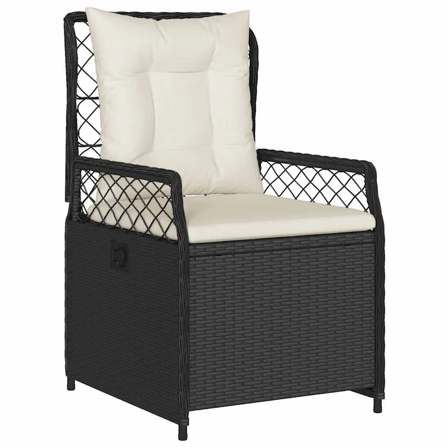 Chaises inclinables de jardin lot de 2 noir résine tressée - 4