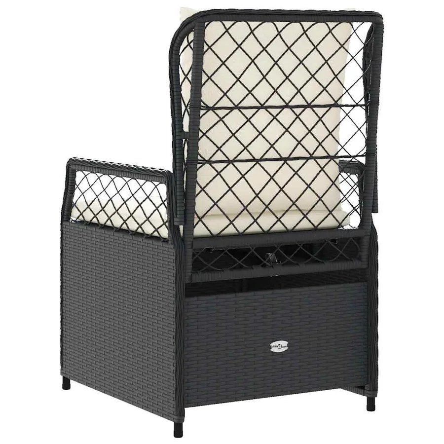 Chaises inclinables de jardin lot de 2 noir résine tressée - 7