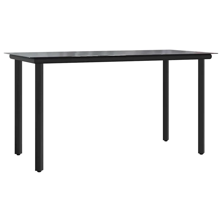 Ensemble à manger de jardin coussins 7pcs Noir Résine tressée - 4