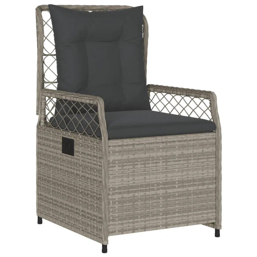 Ensemble à manger de jardin et coussins 9 pcs gris clair rotin - 3